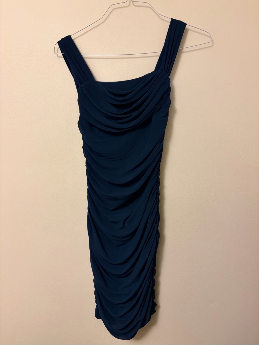 PrettyGarden Navy Off The Shoulder Dress